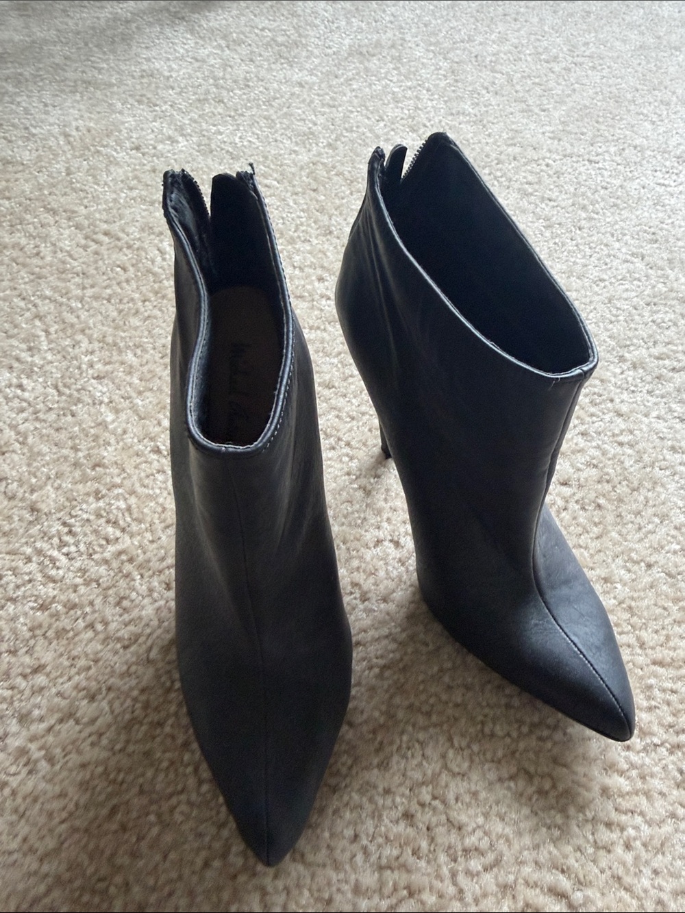 Michael Antonio Black Pointed Toe Ankle Booties
